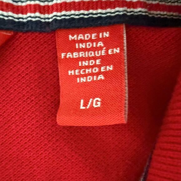 Izod Men’s Classic Red Polo Golf Shirt Size Large - Preloved - Picture 6 of 9